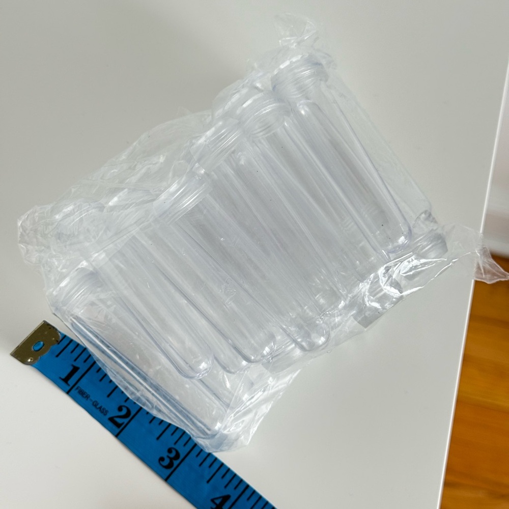 Clear Plastic Flower Vials with Caps